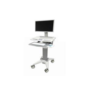 China Adjustable Height Stand Up Desk Hospital Mobile Workstation Cart With Monitor Mount (ALS-WT02) supplier