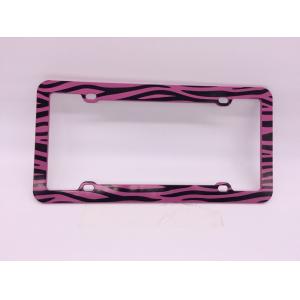 YK-LPF837 American Car License Plate Frame Pink Zebra Pattern Plastic License Plate Frame China Manufacture