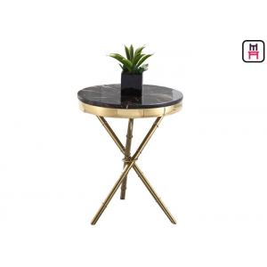 China Crossed Triangle Base Coffee Table Round Modern , High End Coffee Tables Living Room  supplier