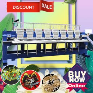 1508H happy Type Cheap 8 Head 15 Needles Cap Flat T-shirt sequin 3d cording industrial embroidery sewing machine sale