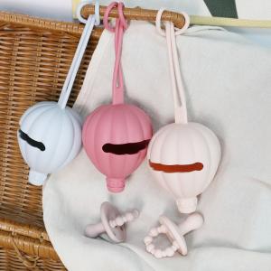 China Hot Air Balloon Silicone Pacifier Case , Eco Friendly Dummy Holder Case OEM supplier