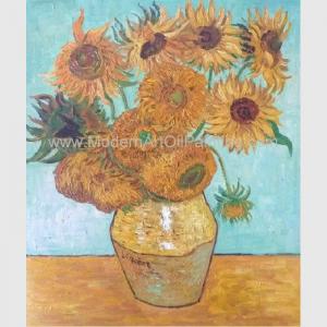 China Hand Painted Van Gogh Oil Reproduction, Vincent Sunflowers Still Life Oil Paintings supplier
