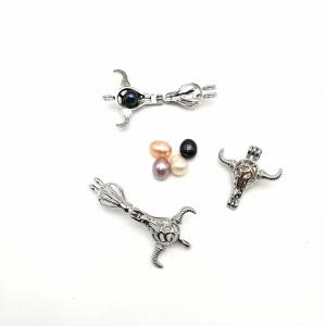 China DIY Pendant Jewelry Alloy ox-head Shaped Wish Pearl Cage Pendant supplier