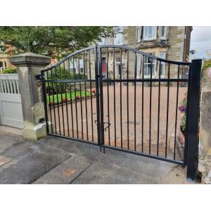 Home Garden Powder Coated Top Spear Metal Tubular Black Wrought Iron Fence