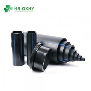 China HDPE Plastic Polyethylene PE Pipe Water Supply Tube with Blue Stripe Customized Request supplier