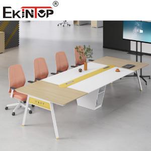 Custom Rectangular Wood Conference Table Meeting Room Cafe Table Scratch Resistant