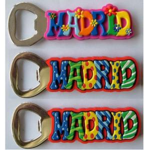 China Cheap Wholesale MADRID Silicone Beer Bottle Opener / 3D Rubber Cover Beer Cap Openers For Travel  Souvenir Gift supplier
