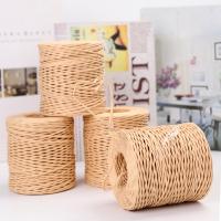 China Beige Color Twisted Raffia Cord 150m Length Craft Brown Paper Rope on sale
