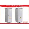 White Outdoor Telecom Cabinet , Metal Electronic Enclosures With Air Conditioner