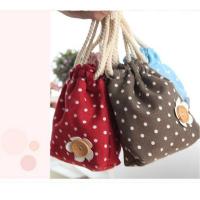 China Promotional  lint Polka Dot Mini  Handbag Drawstring Bag folding   pouch  pocket  custom size and color  for  Shopping Gift on sale