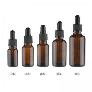China Durable Essential Oil Diffuser Bottles , 30ml Amber Glass Bottle With Dropper supplier