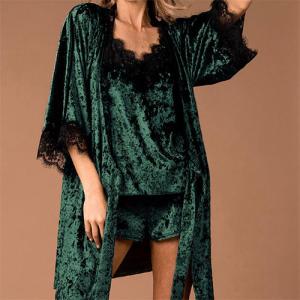 China 2021 Fashionable Short Tank Top Sexy Lace Bathrobe For Women Home Wear supplier