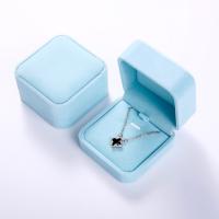 2.8X3.3X1.4in 0.8gram Jewelry Paper Packaging Recycled Blue Carton Velvet Jewelry Boxes