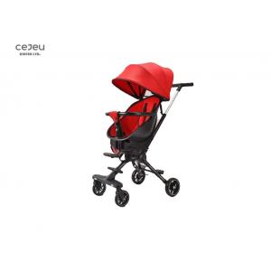 PU Wheel Baby Pushchair Retractable Canopy For Baby Toddlers Red