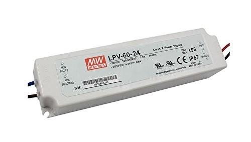2017年新品 ミーンウェル 60w 24v 低電圧 LPV-60-24 LEDネオントランスフォーマー
