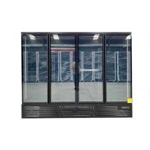 Plug In Heavy Duty Four Door Commercial Glass Door Display Freezer In Elegance Black