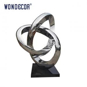 Outdoor Stainless Steel Art Sculptures Garden Abstract Twisted Ring