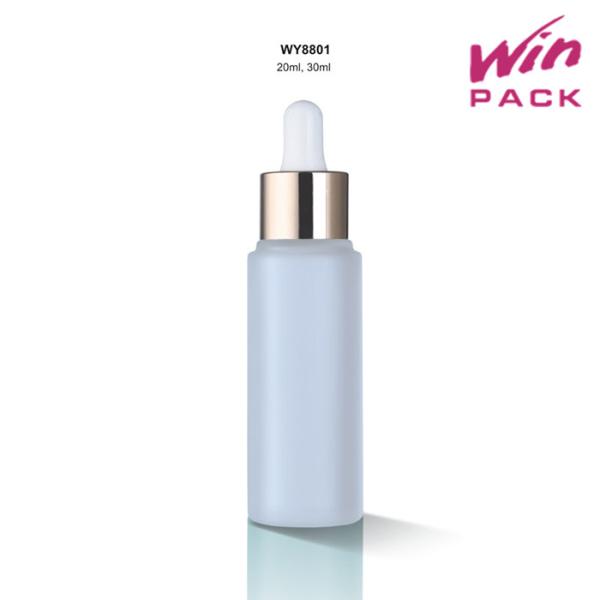 15ml Frosted Glass Dropper Bottles With Golden Collar Hot Stamping Surface Handling