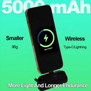 China Superlight Fast Charging Portable 5000mAh Power Bank 96g With In Built Holder supplier