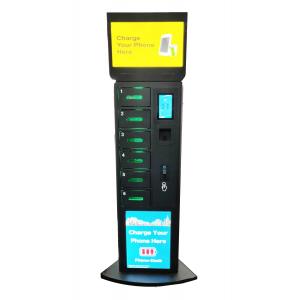 Electronic Password Lock Commercial Cell Phone Charging Stations Big Touch Screen Advertising Function