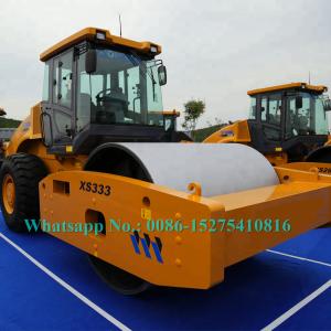 China Largest 33 Ton Mechanical Single Drum Vibratory Roller XCMG XS333J Yellow Color supplier