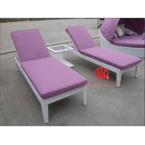 Wholesale rattan wicker furniture brown rattan plastic sun lounger