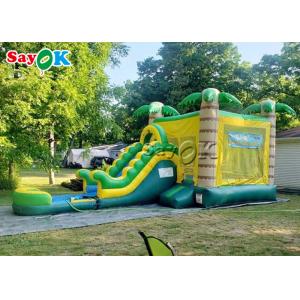 China Inflatable Castle Slide Kids Inflatable Slide Outdoor Palm Tree Inflatable Bouncer Slide Bounce House Combo supplier
