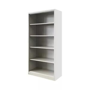 China 0.6mm Library Book Shelf Bookstore White Bookcase Movable Steel Book Shelf wholesale