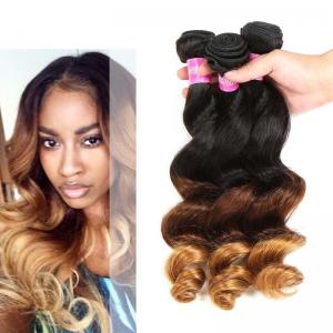 China Peruvian Loose Wave Ombre Human Hair Extensions 3 Tone Ombre Hair Weave supplier