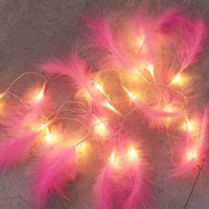 LED Fairy Artificial Feather Battery Powered Wall Party Holiday Decor