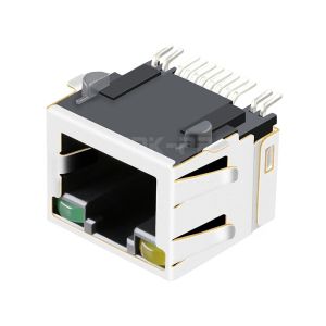 LPJES1013AGNL 1 ポート SMT RJ45 モジュラルのジャック 組み込み磁石なし タブアップ イエロー/グリーン LED