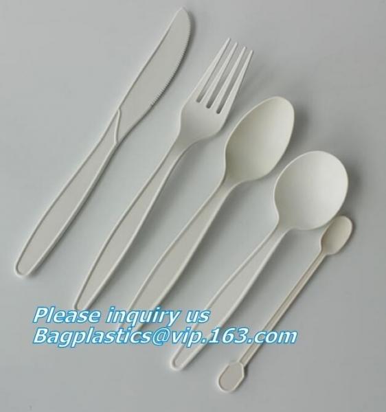 cornstarch biodegradable PLA eco plastic cutlery sets,Plastic spoon fork