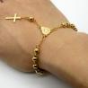 Cross Design Couple Bracelets Trendy Gold and Silver Stainless Steel Link Chain