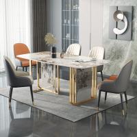 China Hotel 4cm Rectangle Marble Dining Tables For 4 Light Luxury on sale
