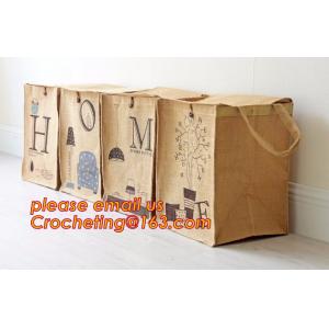 China jute dirty clothes cube storage basket, Collapsible Rectangular Fabric Clothes Storage Toy Organizer Pet Toy Storing Jut supplier