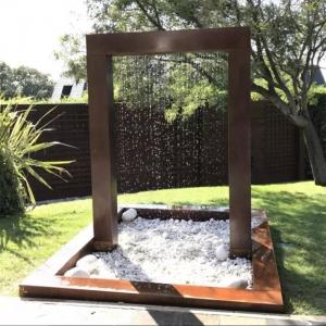 China Garden Landscaping Rain Shower Fountain Corten Steel Rain Curtain Water Fountain supplier