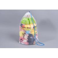China 8kgs Load LDPE One Shoulder Plastic Drawstring Bag White Transparent PE Travelling Bag Custom Drawstring Pouch on sale