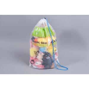 8kgs Load LDPE One Shoulder Plastic Drawstring Bag White Transparent PE Travelling Bag Custom Drawstring Pouch
