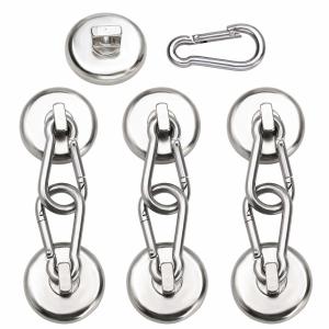 China Neodymium Round Magnetic Snap Hook with Carabiner Keychain and High Tolerance ±1mm supplier
