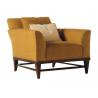 China Soild Wood Leg Upholstered Chair And Ottoman / Living Room Lounge Ottoman Chair wholesale
