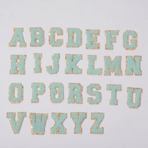 DIY Decoration Iron On Chenille Letter Patches 0.8mm-3.5mm Laser Cut Edge