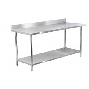 201 Stainless Steel Kitchen Work Tables With Undershelf Backsplash Rustproof