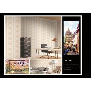 PVC waterproof wallpaper stripe flower design moder fashion hotel project