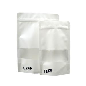 China Custom  Smell Proof Stand Up Compostable Kraft Pouches With Window supplier