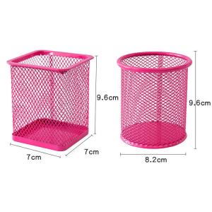 2022 Office Stand Cute Pen Container Desktop Personalized Metal Mesh Pen Holder in Green