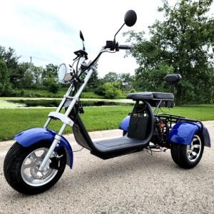 2000w Electric Moped Bike 3 Wheel Fat Tire Brushless Dc Motor