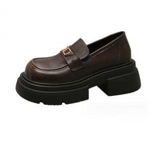 Casual School Leather Shoes Thick Soled Uniform Leather Shoes For Girls