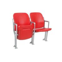 China Big Red Back Height 880mm Folding Stadium Chair With Armrests  Impact Resistance on sale