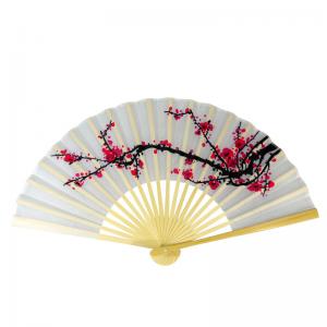 China Cherry Blossom Silk Folding Hand Fan supplier