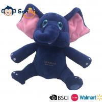 China 20cm Soft Blue Plush Baby Elephant Toy W/ Pink Ears For Home Decoration & Family Fun on sale